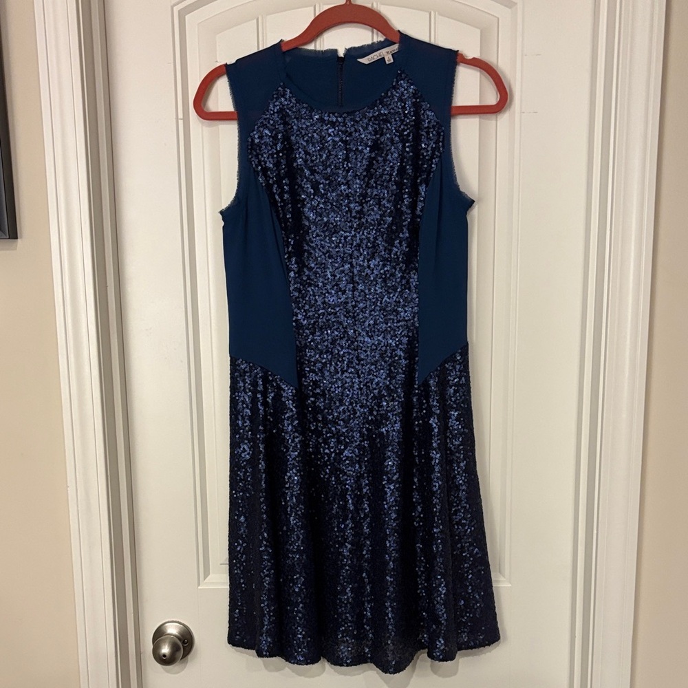 NWOT Elegant sophisticated Blue Sequin Dress